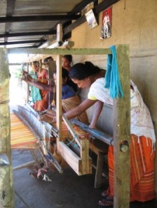Webstuhl in einem Privathaus in Bodoland